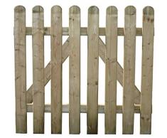 HOMEGARDEN Cancello per Steccato in Legno di Pino per Recinto Giardino 100x100 Cm