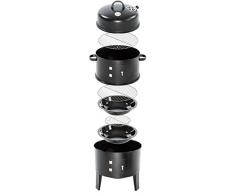 Esclusivo BBQ Smoker 3 in 1! Barbecue, grill con coperchio e affumicatore verticale modulare! Affumicatura classica dal basso verso l’alto - Semplice da gestire l’ideale per iniziare ad avvicinarsi al mondo degli affumicatori