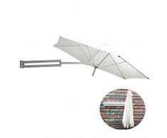 DX Ombrellone con Montaggio a Parete, ombrellone - Balcone da Giardino Esterno Inclinabile Ombrellone, Palo in Alluminio, 8 Piedi / 250 cm (Colore: Verde)