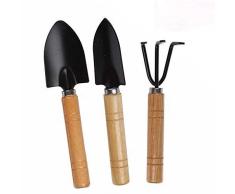 OFKPO 3 Pezzi Giardino Pala Spade in Legno e Ferro - per Scavare e Piantare