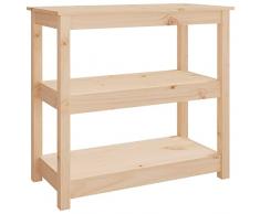 Homgoday Tavolo Consolle 80x40x74 cm in Legno Massello di Pino, Tavolino da Salotto, Tavolinetto da Soggiorno, Tavolo per Ufficio Camera da Letto Giardino