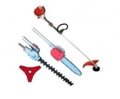 Decespugliatore - Motosega - Tagliarami / Taglia Rami - Tagliabordi / Taglia Bordi - Tagliasiepi / Taglia Siepi / Disco girevole a 3 Denti - Utensile a scoppio multifunzionale per giardinaggio - ALL IN ONE EasyPower 52cc (51,7cc) Colore Yellow