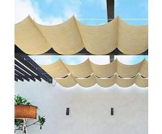 Ombra a Onda Vela,Teloni Sun Ombreggianti Anti-UV al 90%,Teloni Sun Ombreggianti,Tetto Filo per Diapositive ad Onda,Tenda a Vela Estensibile,per Cortile Balcone Giardino (1.4x5m/4.5x16.4ft)
