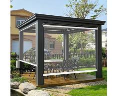 JLXJ Tende a Rullo Tapparella Tenda a Rullo per Pergola Esterna Trasparente, Grandi Tapparelle Impermeabili in PVC per Bagno Esterno, 95/115/135/155 Cm di Larghezza (Size : 155×260cm(61×102.3))
