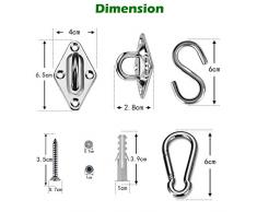 ZFYQ Kit di Fissaggio e Installazione per Tenda a Vela Rettangolare e Triangolare, Acciaio Inossidabile Kit di Installazione per Vele Parasole e Tende, Ombra Giardino, 42 Pezzi