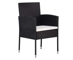 vidaXL 2X Sedie da Giardino Polyrattan Nere Poltroncine Seggiole per Esterni