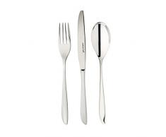 Sambonet 52163-81 Leaf - Set di Posate da Tavola monoblocco in acciaio inox 18/10, per 6 persone, 24 pezzi: 6 forchette, 6 cucchiai, 6 coltelli, 6 cucchiaini da tÃ¨