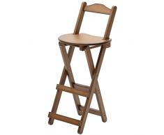 ARTALL Sgabello da Bar Sgabello da Cucina Pieghevole in bambù con Poggiapiedi Poggiapiedi Sgabello Alto per Cucina Giardino di casa, Altezza Seduta 61 cm, Marrone