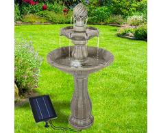 Fontana da giardino a energia solare, fontana a energia solare, con luce LED, fontana decorativa a cascata