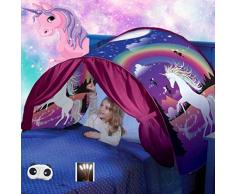 Tenda Per Letto Bambini, Tenda Da Gioco Per Bambini Pop-Up, Casa Fantasy Per Bambini, Compleanno e Regali Di Natale(unicorno)
