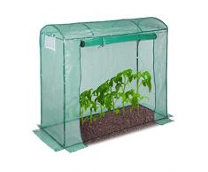 Relaxdays, Serra per Pomodori, Tetto Rotondo, con Porta, Vivaio in Telo e Metallo, Anti-UV, HLP: 170x80x200, Verde