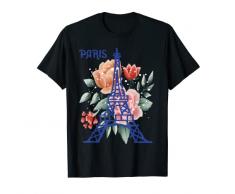 Parigi Mazzo di Rose Torre Eiffel Francese Love France Rose Maglietta