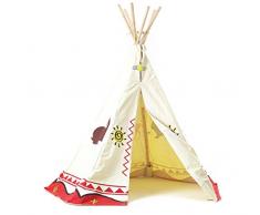 Teepee - tradizionale wigwam - tenda da gioco per bambini, tela 100% cotone, altezza ca. 150 cm, adatto per utilizzo interno ed esterno (Garden Games Wigwam)