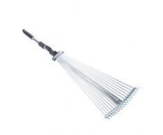 Scopa a ventaglio a 15 denti per foglie, rastrello, scopa da giardino, accessorio ideale per giardini, per assemblare foglie o erba