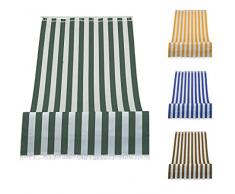 Tenda da Sole a Righe per Balcone Veranda o Terrazzo con Anelli e Ganci Tessuto Resistente da Esterno Misura cm 280x300 Colore Verde
