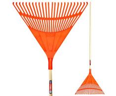 Kadax Rechen erba e foglie, ampio rastrello con un gambo lungo fatto in legno, foglia di plastica, foglia dura, spazzatrici decidue, scomparti a foglie, da giardino, da giardino (180 x 61 cm)