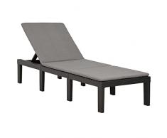 vidaXL Lettino Prendisole, Resina, Grigio, 195x65x78 cm