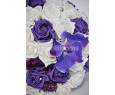 Artificiale Viola Orchidea Vanda, Allium e rosa bouquet da sposa