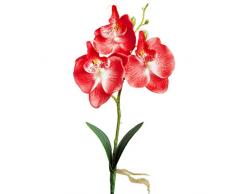 Amlaiworld Tripla testa artificiale farfalla orchidea seta fiore Casa Wedding Decor (Rosso)