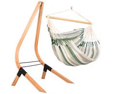 LA SIESTA Domingo Cedar - Sedia pensile kingsize outdoor + Vela Caramel - telaio in abete