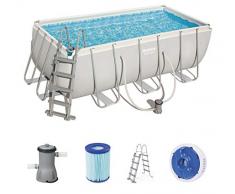 Bestway Power Steel - Piscina rettangolare con telaio in acciaio, con pompa filtrante