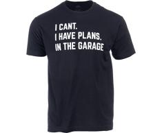 MASLAN Cant, Have Plansn The Garage | Divertente Papà Scherzo Nonno Lavorazione Del Legno Workshop Tuttofare Meccanico Auto Uomini Cotone T-shirt9517, nero, XXL