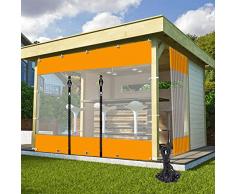 LGJEGD Tenda in plastica per Esterno pareti Laterali Gazebo 0,5 mm Telo PVC Trasparente con cordón Elástico (Color : Clear, Size : 6.56x6.56/2x2m)
