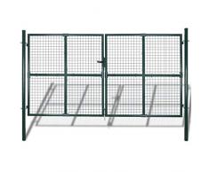 vidaXL Cancello recinto per Giardino Rete griglia 289 x 200 cm / 306 x 250 cm