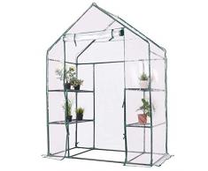 COSTWAY Serra da Giardino per Orto e Piante Inverno, Serra da Esterno con Telaio in Alluminio, Porta Avvolgibile e Telo Trasparente, Serra Robusta per Giardino e Balcone, 143 x 73 x 195 cm