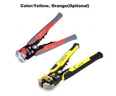 JX + 1301 Cable Wire Stripper Pinza per crimpatura automatica Pinza per sbavatura Terminale regolabile Trinciatrice Multitool Piegatore + Giallo