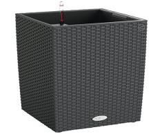 Lechuza Cube Cottage 40 Vaso in Resina per Piante Set Completo - granito