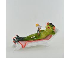 Prezents.com - Statuina in resina per sedie a sdraio da cocktail con rane, ideale come regalo per la casa