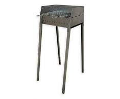 LISA Barbecue Vesuvio a Carbone 40x30 cm - Ferro Alluminato - Piedi smontabili con innesto a baionetta