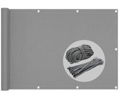 VOUNOT Telo Frangivista per Balcone Giardino, Frangivento in HDPE, 90x600 cm, Privacy Recinzione Copertura per Balcone, Grigio
