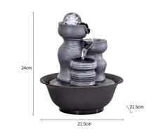 XuYuanjiaShop Fontana Decorativa Fontana Decorativa in Resina Fontana Interna Fontana Decorativa da Tavolo Statua in Pietra di Montagna Fontana Feng Shui Decorazione dell'home Office (Color : E)