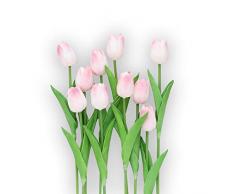 Levante Group – Tulipani Finti in Lattice – Colore Rosa – Mazzo Da 10pz – Bouquet Di Fiori Artificiali Realistici Per Decorazioni Casa, Ufficio, Matrimonio, Nozze E Festività