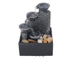 AUTOECHO Fontana da Tavolo A 3 Livelli per Interni, Decorazione A Cascata per Meditazione Zen Portatile per Arredamento da Ufficio, Fontana da Tavolo Elegante, 4,33x3,54x6,69 Pollici