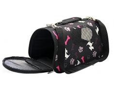 BPS® Trasportino Borsa Borsa in Tessuto per Animali Domestici Cani Gatti Animali Trasportatori 3 Misure S/M/L a scelta (S, Nero) BPS-5638N