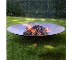 FSFF Grande falò nel Patio per Feste, braciere Rotondo Oversize, Stufa per Esterni Firebowl a Legna, caminetto in Metallo Resistente per Bruciare a Carbone, 31 Pollici (80 cm)