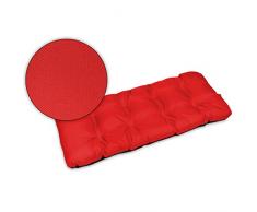 SuperKissen24. Cuscino Lungo per Panchina da Giardino 100x50 cm Resistente e Comodo per Panca da Esterno ed Interno - Rosso