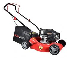 Tagliaerba a spinta con ampiezza di taglio di 400mm ed altezza regolabile su 7 livelli. Rasaerba ultra leggero con potente motore a scoppio 127cc 2KW OHV 4 Tempi.