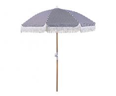 Beliani Retro giardino spiaggia Ombrellone Esterno parasole Faggio Bianco Mondello