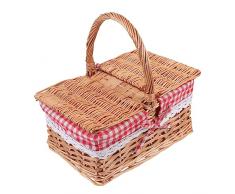 EXQUIMEUBLE 1 PC Cestino Picnic AllAperto Arredamento Per Bambini Fioriere Quadrate Per Piante Esterno Cesto Di Vimini Rotondo Arredamento Vintage Cesto Di Fiori Di Nozze Vario Cesto