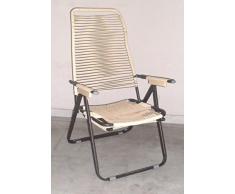 Sedia Poltrona Sdraio MOD cordonata Colore Ecru Metallo Schienale Regolabile
