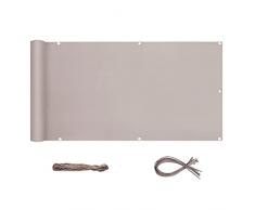 Sekey Recinzione Copertura per Balcone Protezione della Privacy Schermo in Polyster Opaco, per Balcone Giardino terrazza, con Occhielli Corde e Fascetta, 90 x 300cm Taupe