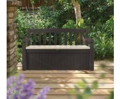 CASSAPANCA PANCHINA RESINA EFFETTO LEGNO MARRONE GIARDINO KETER GARDEN BENCH