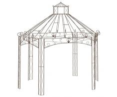 LINWXONGQP Materiale: Ferro battuto Padiglione da Giardino Marrone Anticato 400x258x378 cm in Ferro Prato e Giardino
