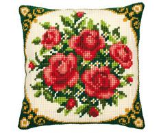Vervaco, Kit per Cuscino Ricamato a Punto Croce Bouquet di Rose