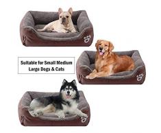 Lifemaison Cuccia Letto per Animali Domestici Canile Estraibile e Lavabile Letto per Cane Gatto S-3XL (68cmx55cmx16cm, caffè Marrone)
