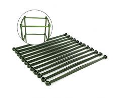 LouisaYork - Graticcio per pianta di pomodori, 12/36 connettori per griglia di supporto per pomodoro, morsetti espandibili per qualsiasi paletto di 11 mm di diametro, ABS, Verde-02., 12Pcs